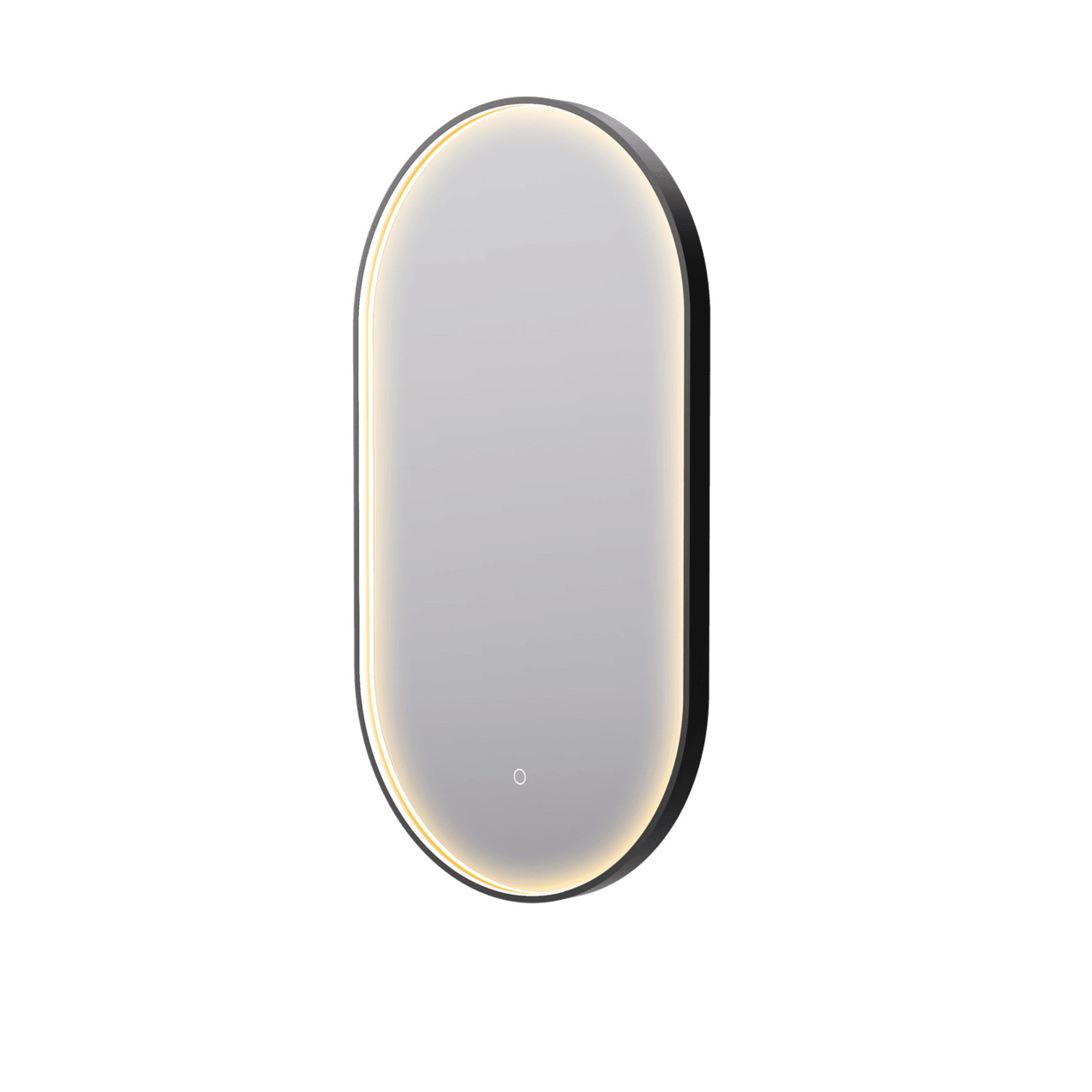 Eclipse Obround Black LED Framed Mirror with Demister gallery detail image