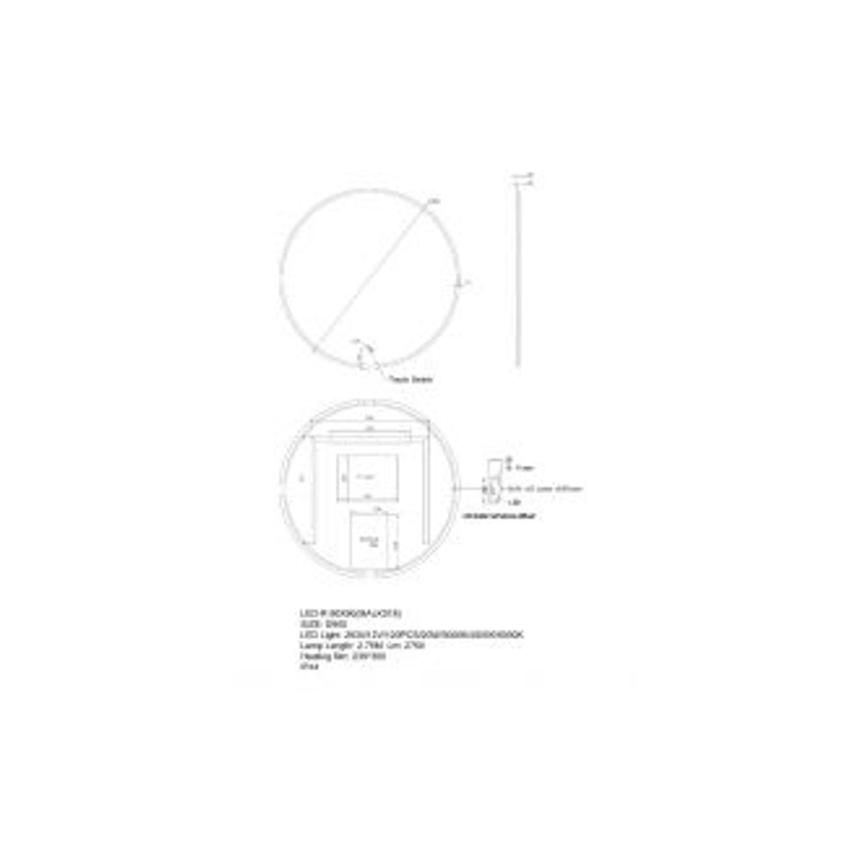 Round LED Mirror LM-LED-R1-9090 gallery detail image