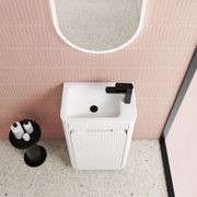 Aulic Mini Fluted Floor Standing Matte White Cabinet gallery detail image