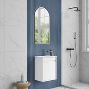 Aulic Mini Ravia Fluted Wall Hung Matte White Cabinet gallery detail image