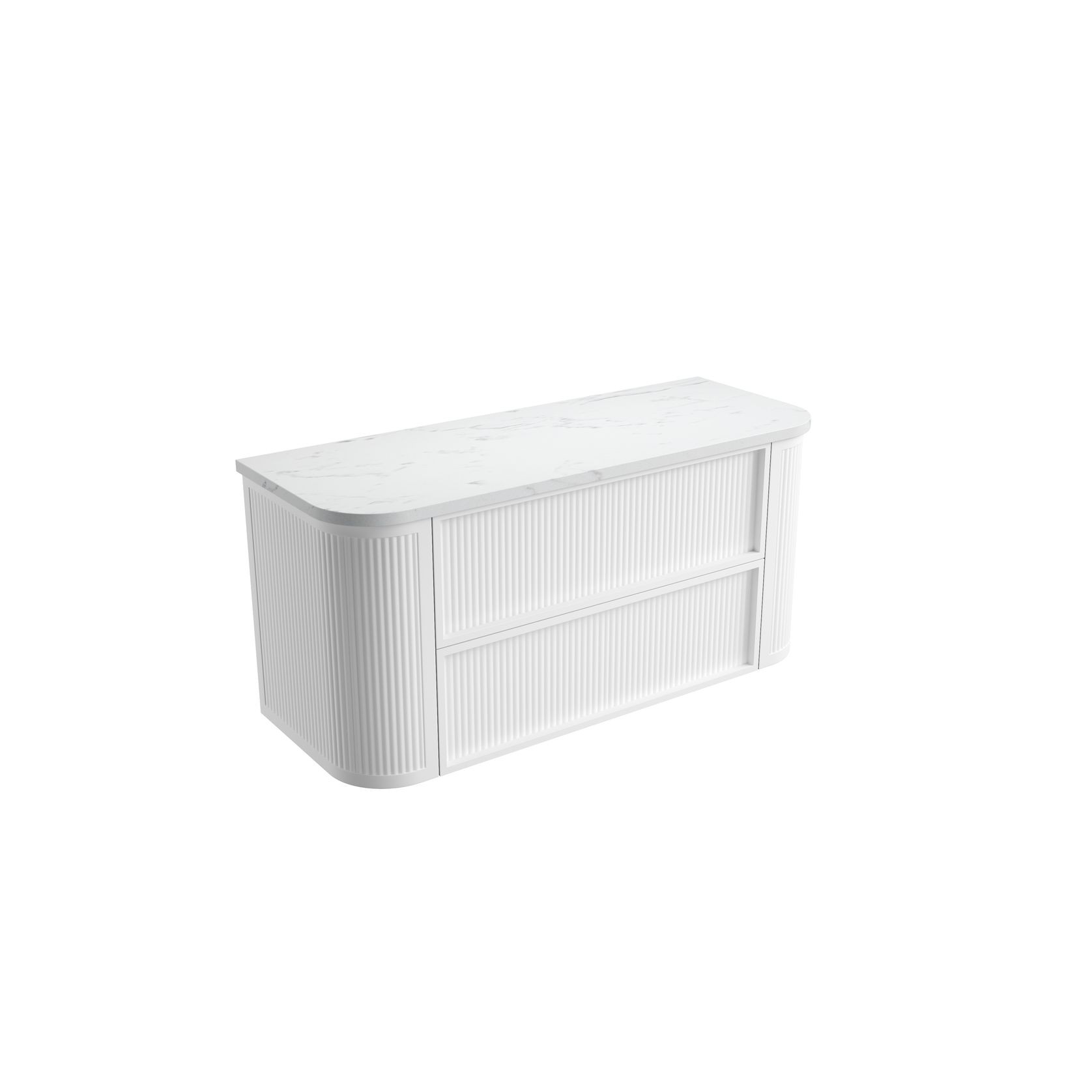 Aulic Ramee Fluted Wall Hung 1200mm Matte White Cabinet gallery detail image