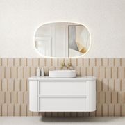 Aulic Ramee Fluted Wall Hung 1200mm Matte White Cabinet gallery detail image