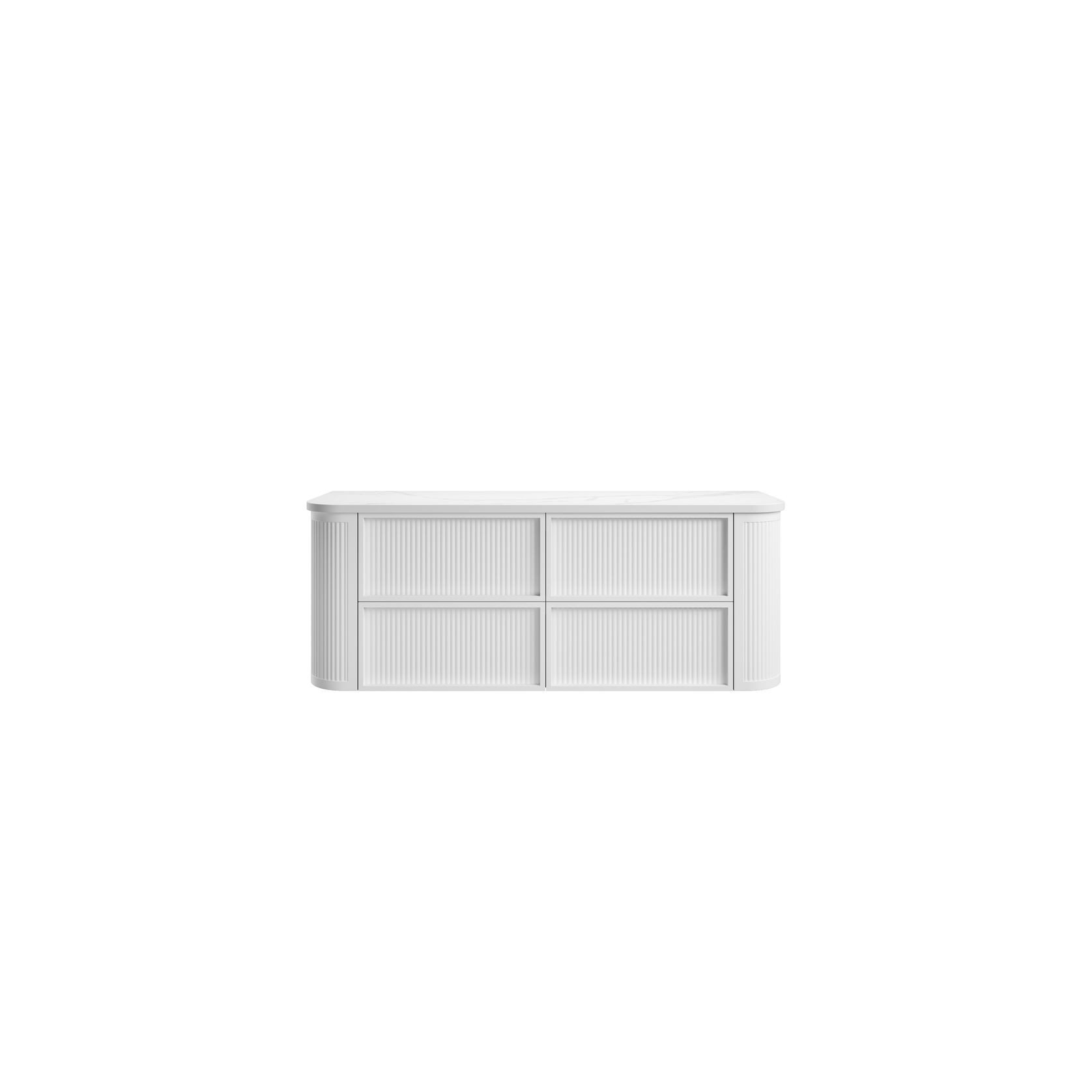 Aulic Ramee Fluted Wall Hung 1500mm Matte White Cabinet gallery detail image