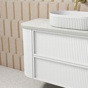 Aulic Ramee Fluted Wall Hung 1800mm Matte White Cabinet gallery detail image