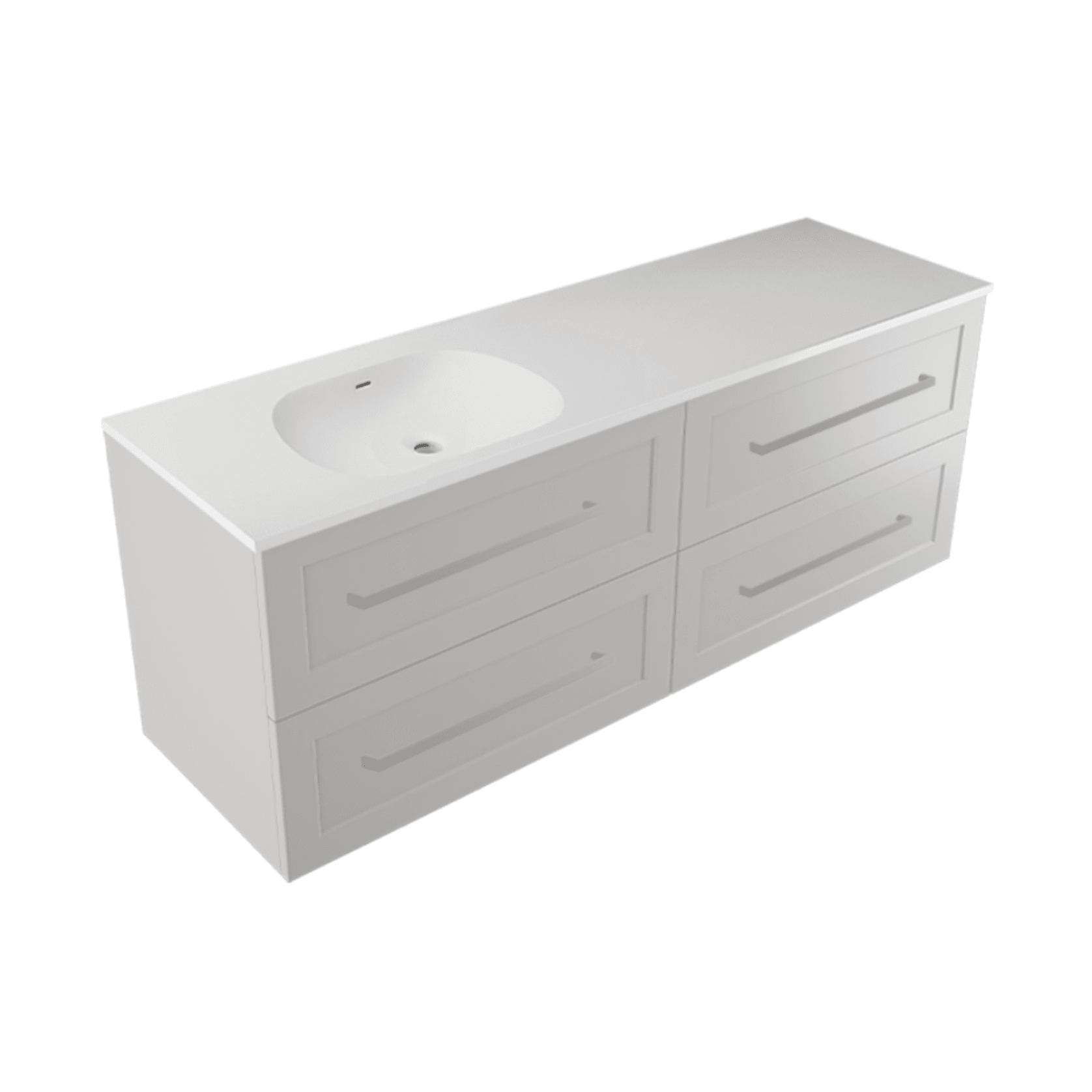 Telaio 1500 Single Left Bowl 4 Drawer Wall Vanity gallery detail image