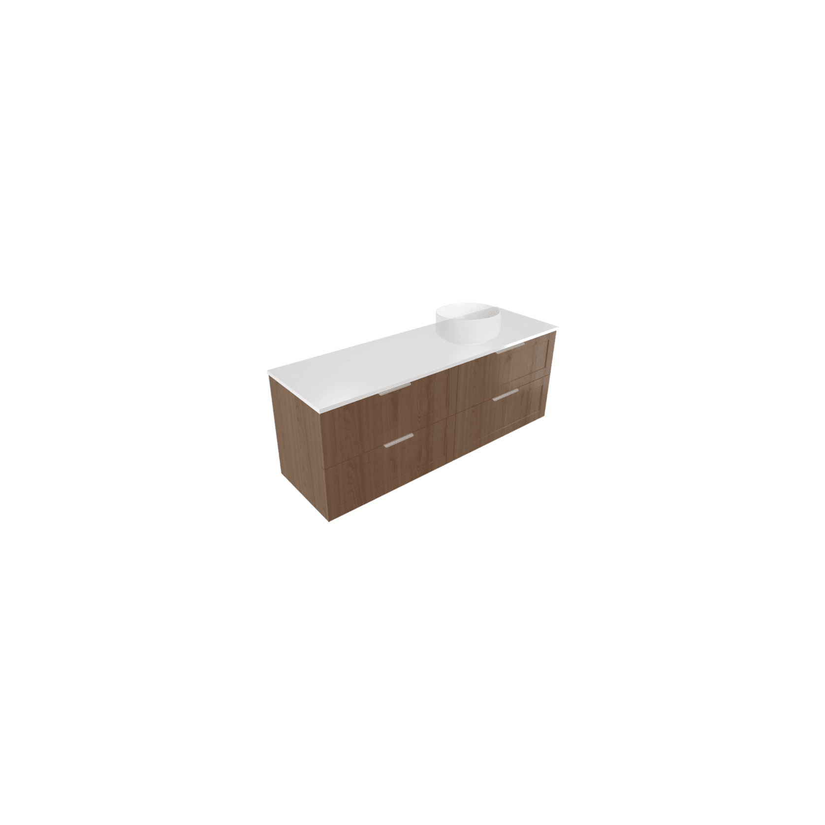 Telaio 1500 Single Right Bowl 4 Drawer Wall Vanity gallery detail image