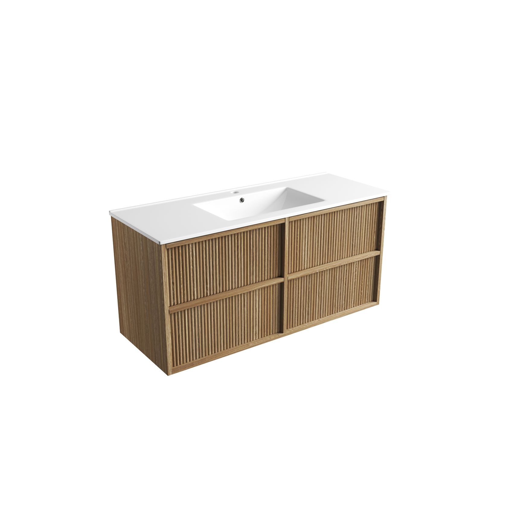 Aulic Venetta Fluted Wall Hung 1200m Harvest Oak vanity gallery detail image