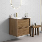 Aulic Venetta Framed Wall Hung 600m Harvest Oak Cabinet gallery detail image