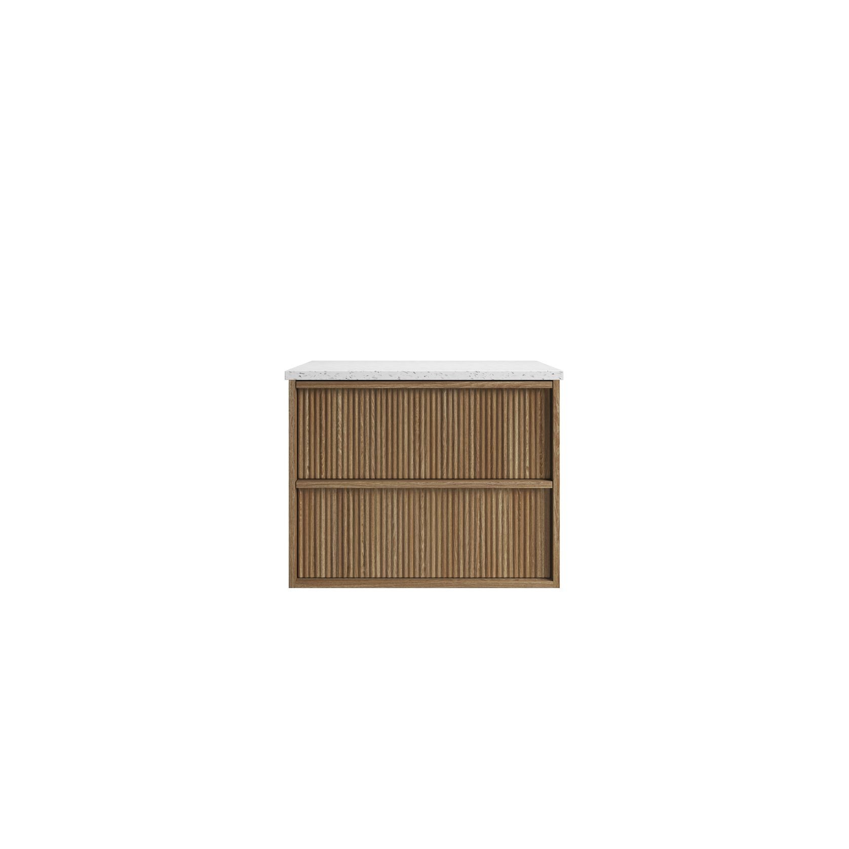 Aulic Venetta Fluted Wall Hung 750m Harvest Oak cabinet gallery detail image