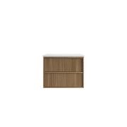 Aulic Venetta Fluted Wall Hung 750m Harvest Oak cabinet gallery detail image