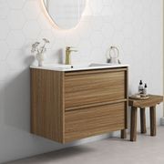 Aulic Venetta Framed Wall Hung 750m Harvest Oak Cabinet gallery detail image