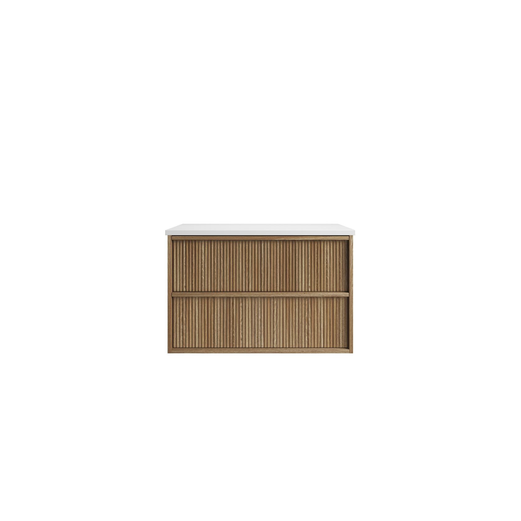 Aulic Venetta Fluted Wall Hung 900m Harvest Oak Cabinet gallery detail image