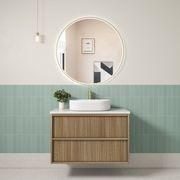 Aulic Venetta Fluted Wall Hung 900m Harvest Oak Cabinet gallery detail image