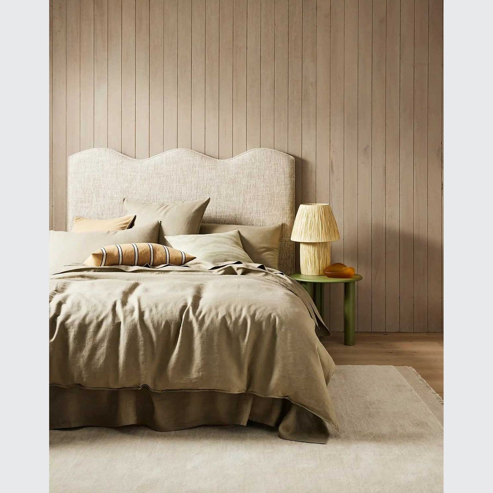 Ravello Linen Flat Sheet - Caper | Weave Home Bed Linen gallery detail image