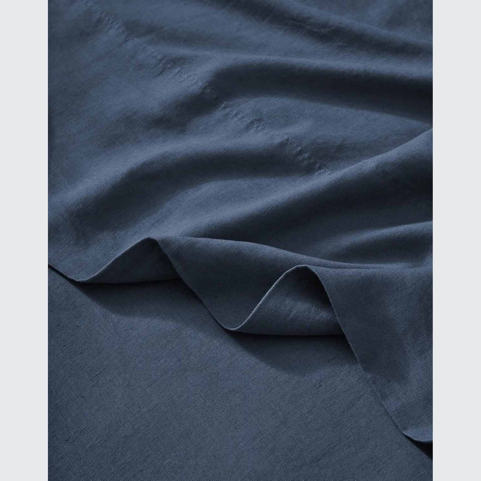 Ravello Linen Fitted Sheet - Denim | Weave Home Bed Linen gallery detail image