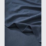 Ravello Linen Fitted Sheet - Denim | Weave Home Bed Linen gallery detail image