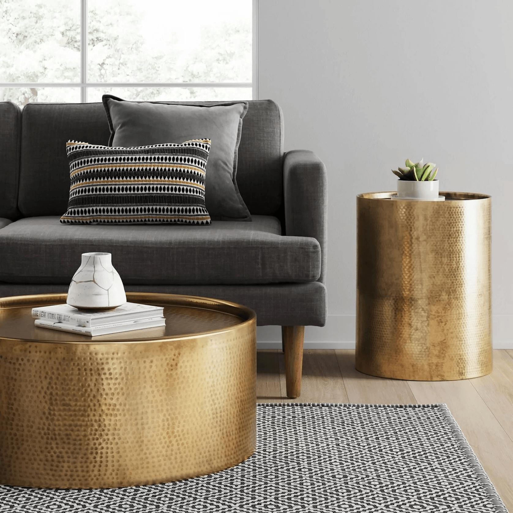 Hudson Hammered Barrel Side Table gallery detail image