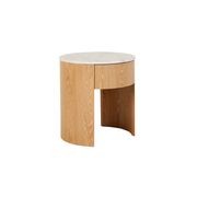 Oberon Crescent Marble Bedside gallery detail image