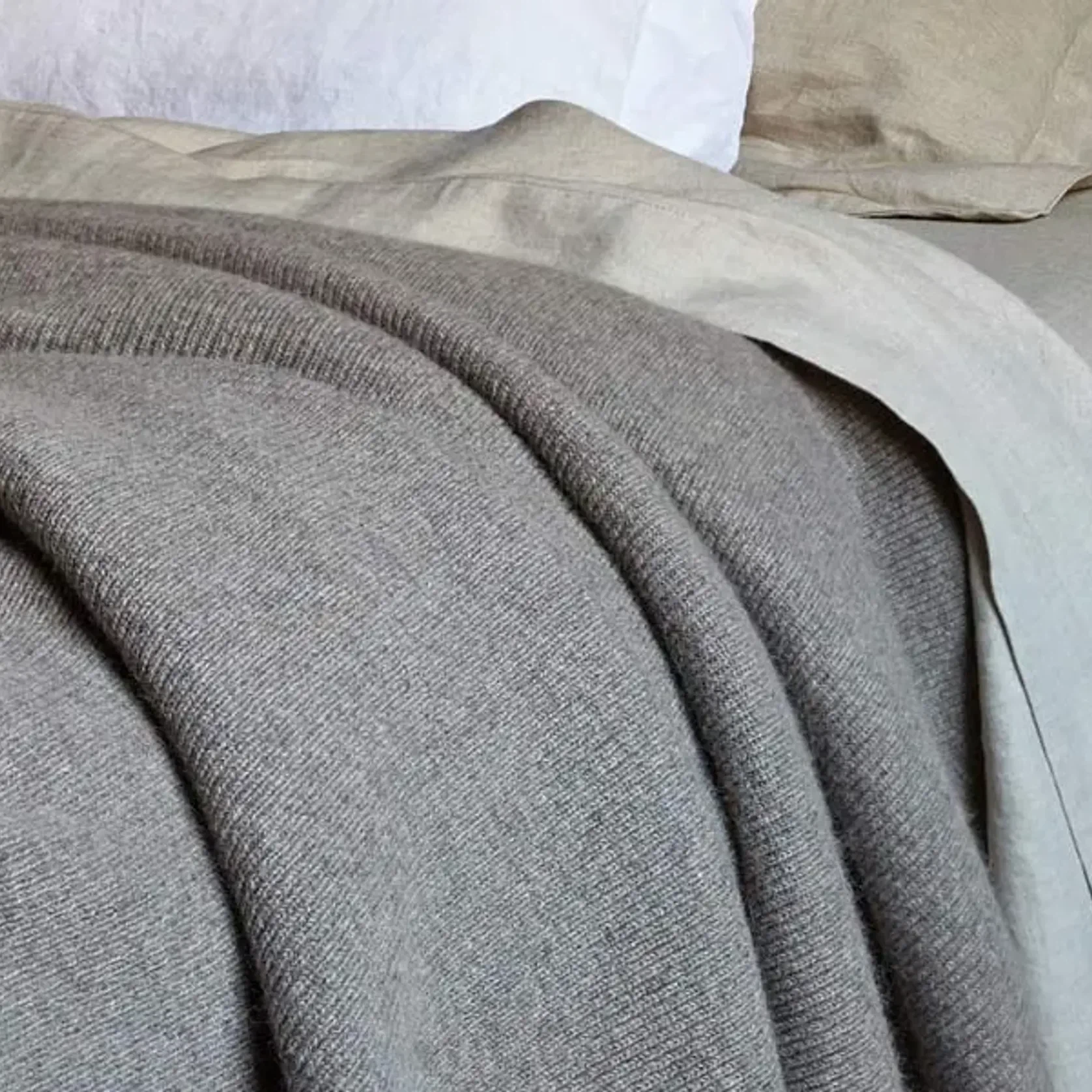 Fine Rib Angora & Merino Wool Throws gallery detail image