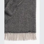 Weave Lerwick Throw Blanket - Charcoal | 100% Wool gallery detail image