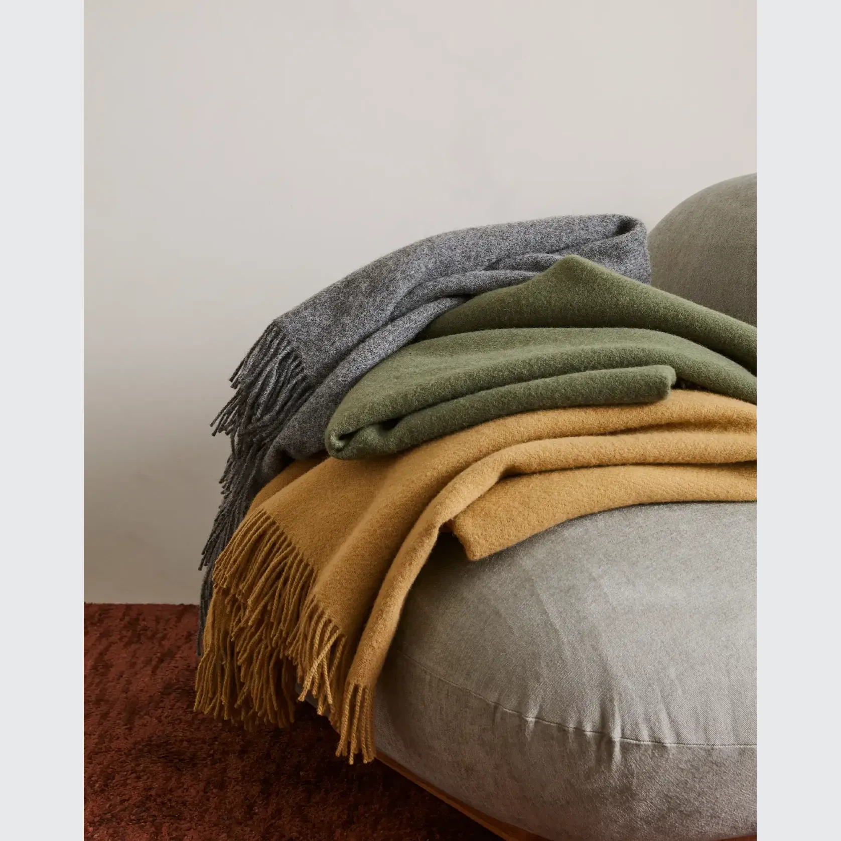Weave Home Nevis Throw Blanket - Camel | NZ Lambswool gallery detail image