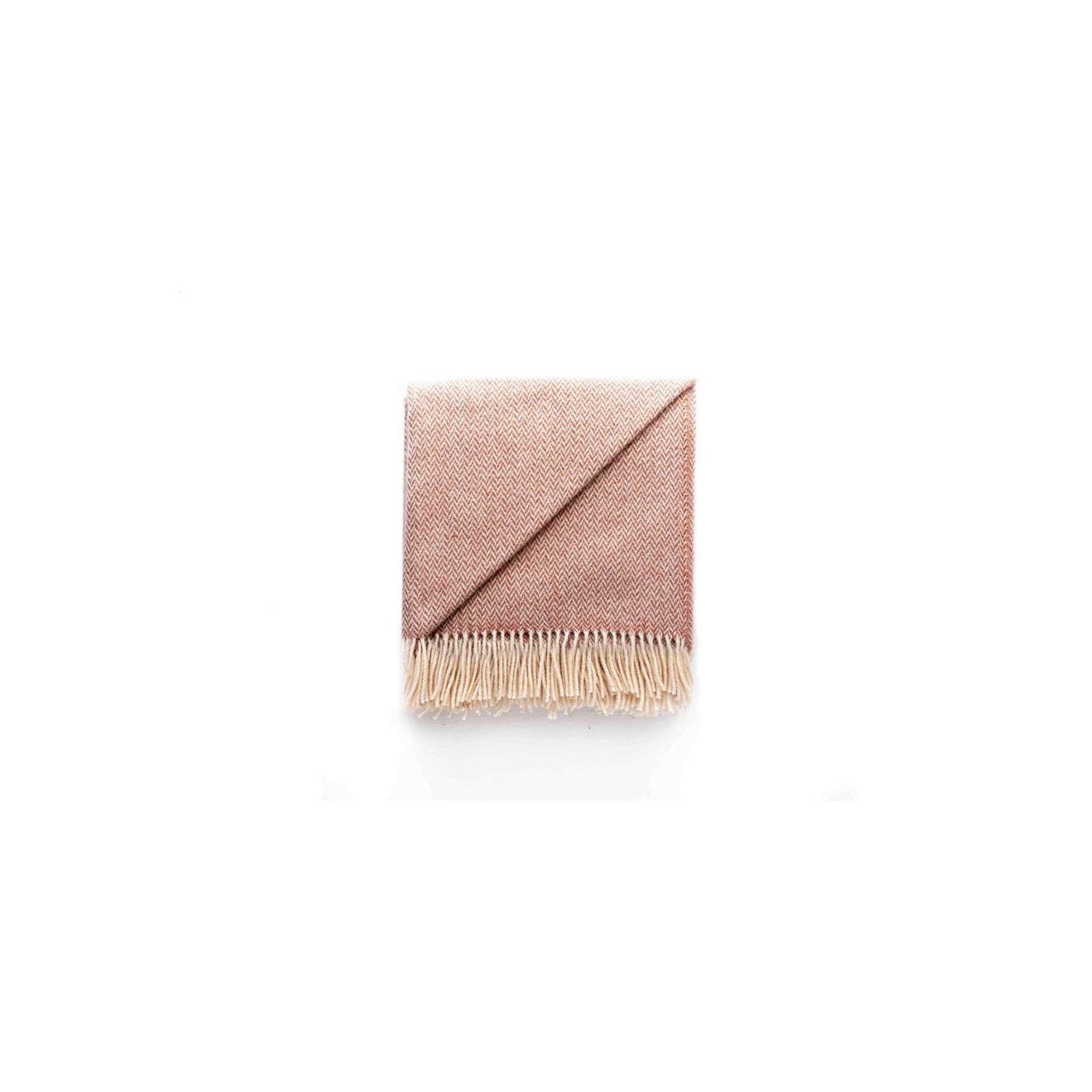 Ruanui Station Lambswool Throw - Pipipi Pink Chevron gallery detail image
