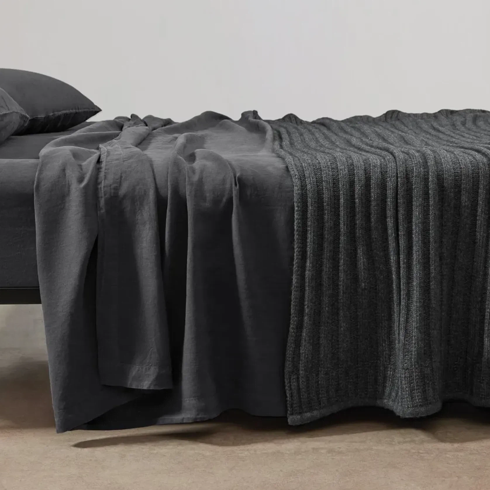 Chunky Rib Angora & Merino Wool Throws gallery detail image