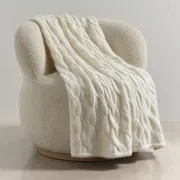 Chunky Cable Angora & Merino Wool Throws gallery detail image