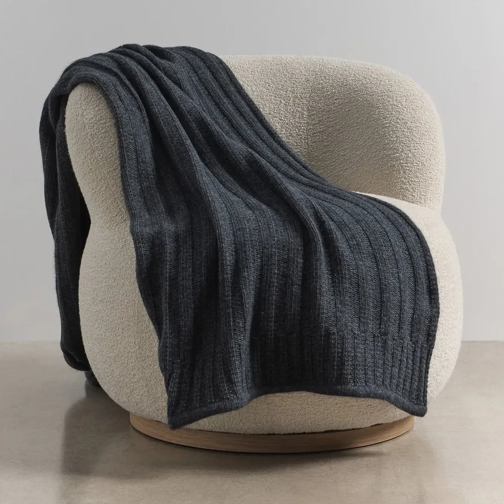 Chunky Rib Angora & Merino Wool Throws gallery detail image