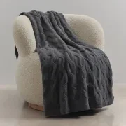 Chunky Cable Italian Cashmere Throws gallery detail image