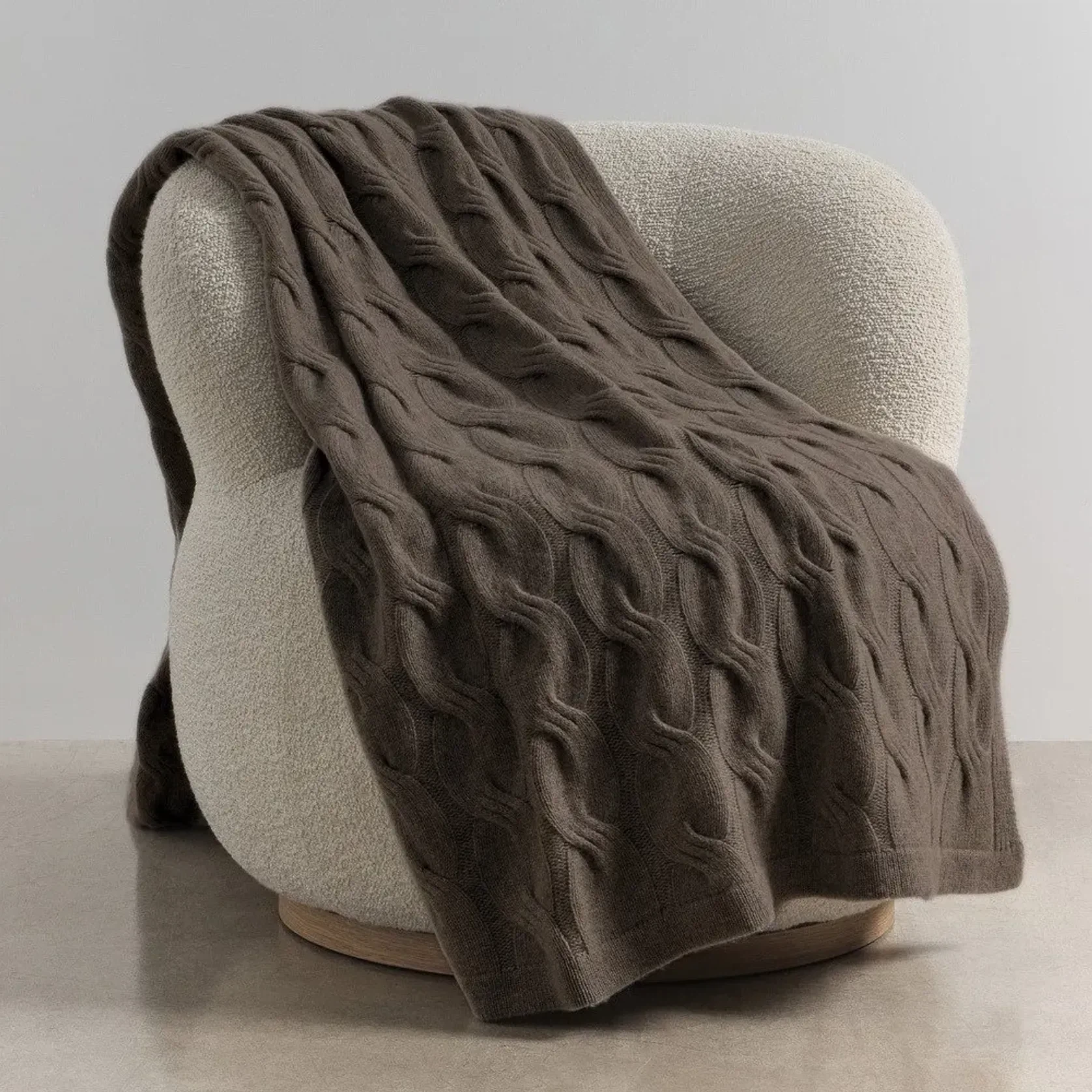 Chunky Cable Italian Cashmere Throws gallery detail image