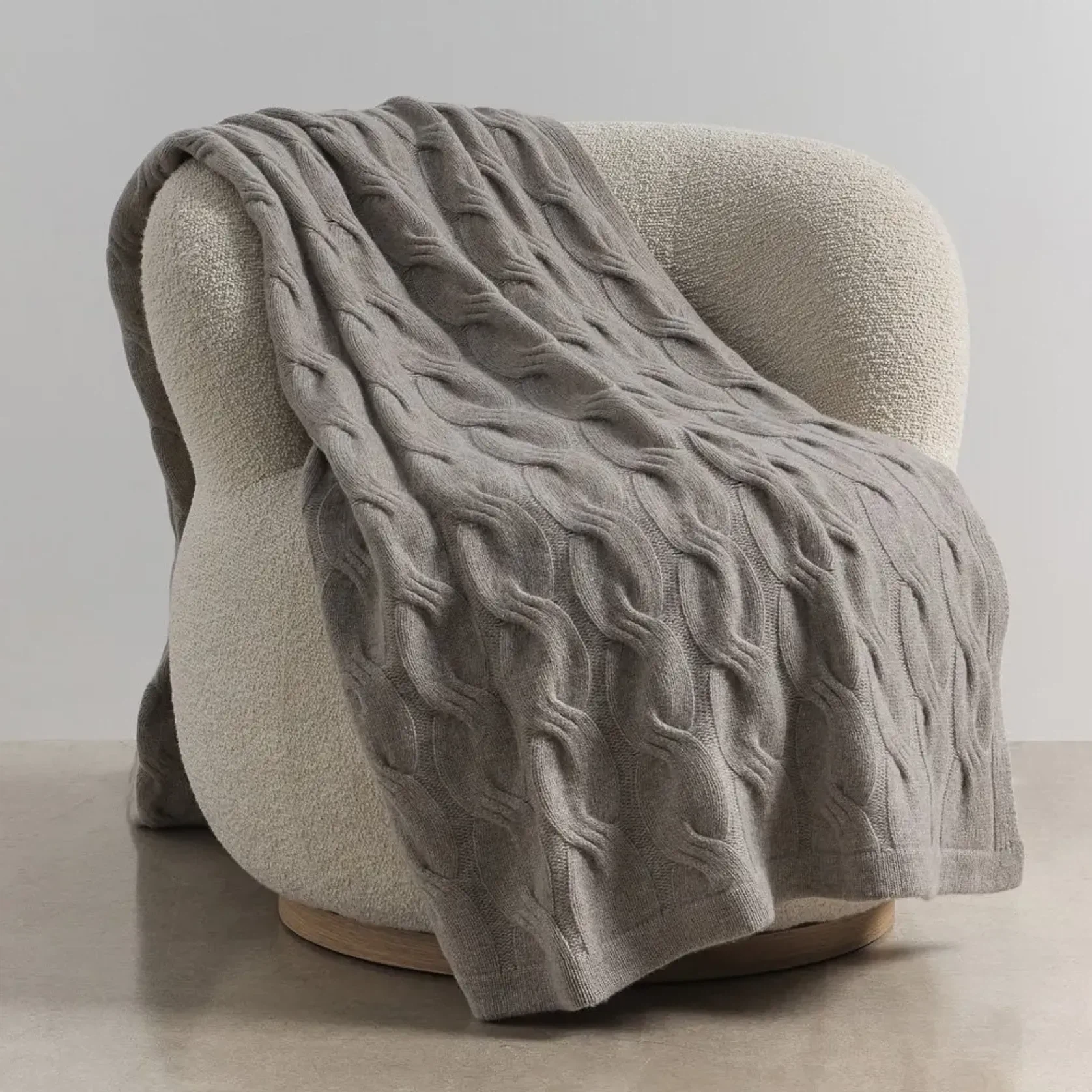 Chunky Cable Italian Cashmere Throws gallery detail image