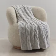 Chunky Cable Italian Cashmere Throws gallery detail image