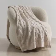 Chunky Cable Italian Cashmere Throws gallery detail image