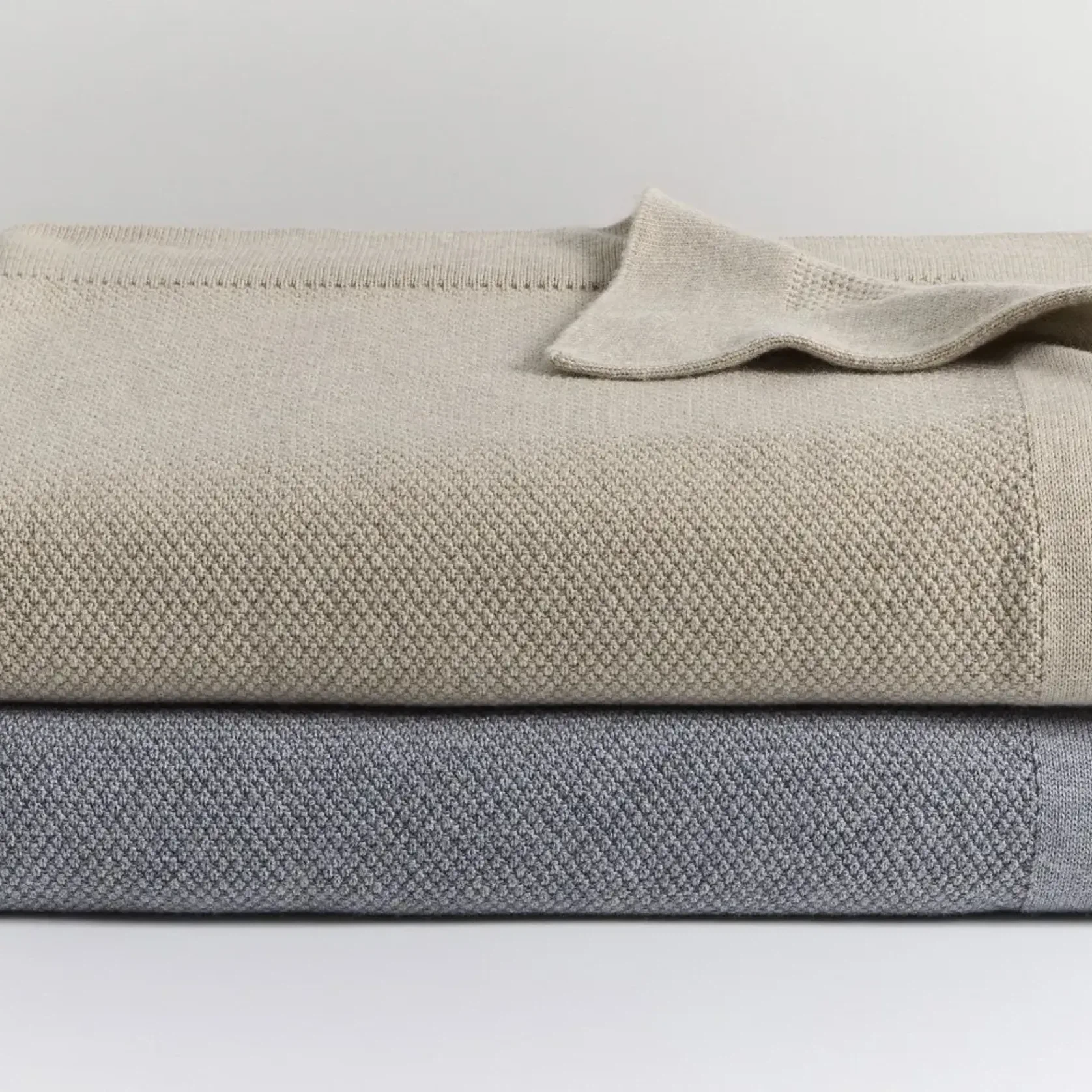 Moss Stitch Ultrafine Merino Wool Blankets gallery detail image