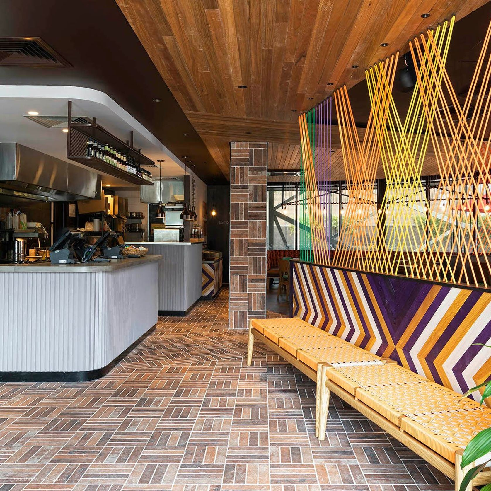 Antico Casale Bruciato brick tiles, Nando's Clayton