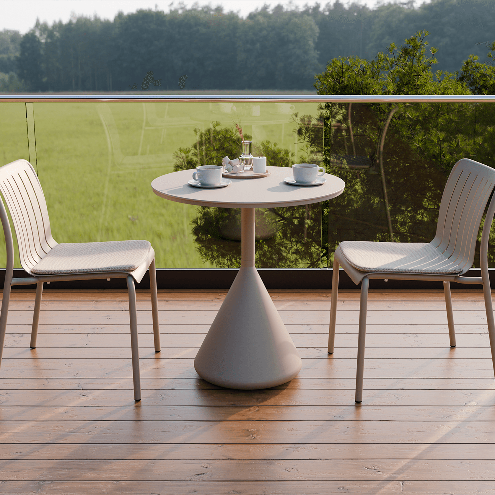 Kora Cafe Table Aluminium 71CM  - Outdoor gallery detail image