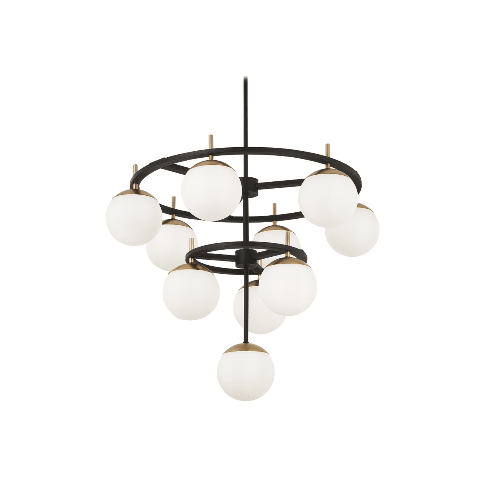 Johnson 10 Light Chandelier in Black & Aged Gold gallery detail image