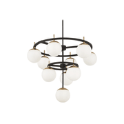 Johnson 10 Light Chandelier in Black & Aged Gold gallery detail image