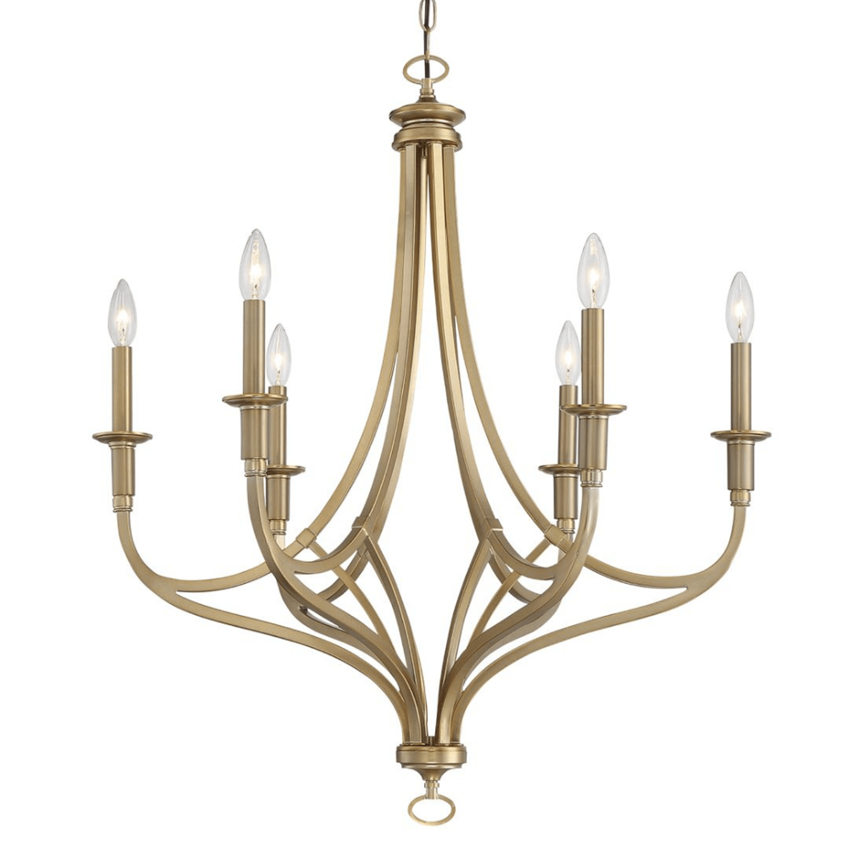 Jewett 6 Light Chandelier in Brushed Gold gallery detail image
