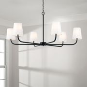 Winnie 6 Light Chandelier - Large in Matte Black gallery detail image