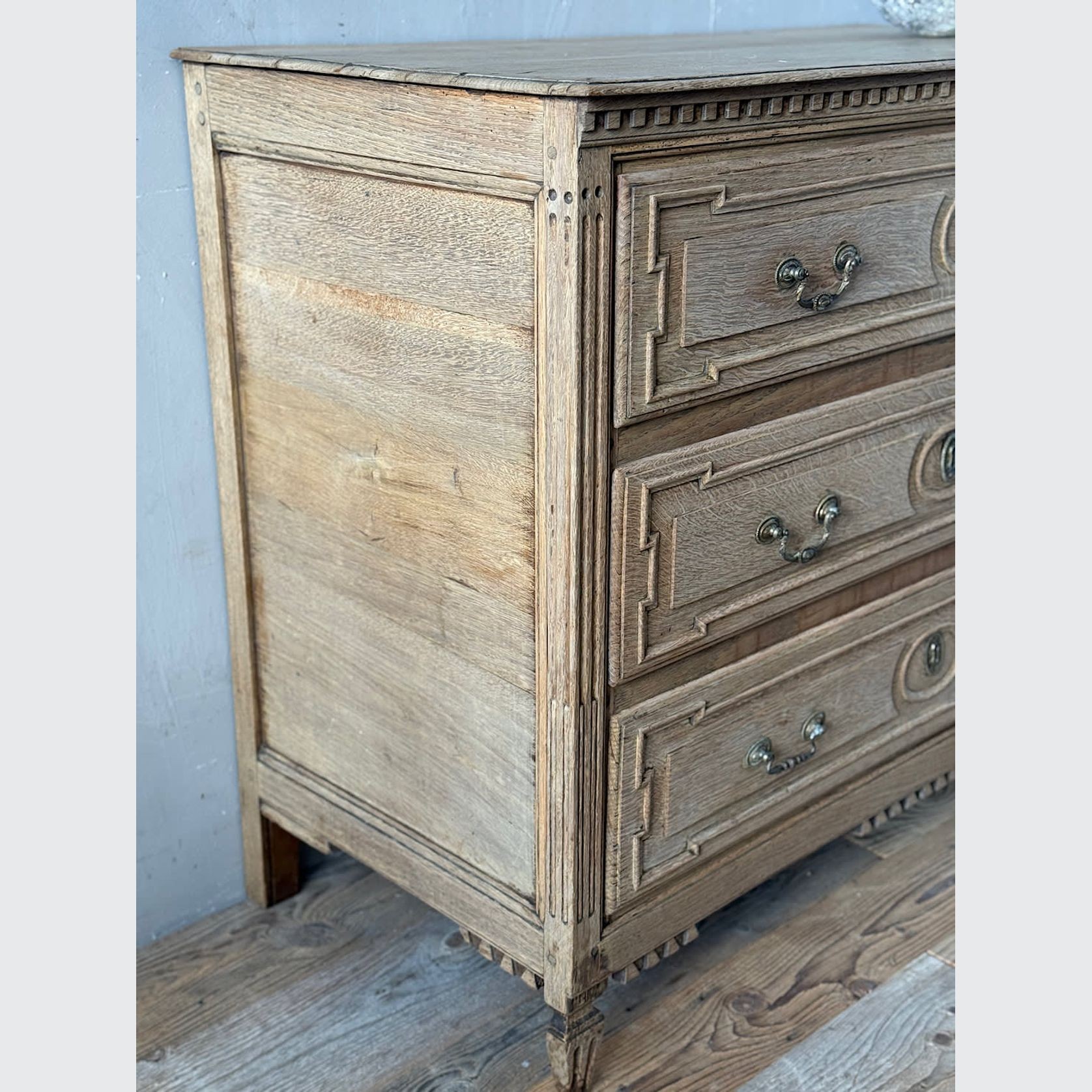 Antique French Bleached Oak Commode gallery detail image