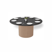 Poppy table - Natural Base Black Top gallery detail image
