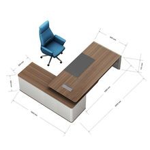 ANDERS Executive Desk Reversible Return 2.0M - Australian Gold Oak/ Beige gallery detail image
