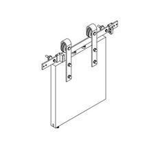 Brio Open Bar Rail Timber 80 2000mm Mild Steel Powder Coat Black For Top Hung Straight Sliding Panels OBF80-20PB gallery detail image