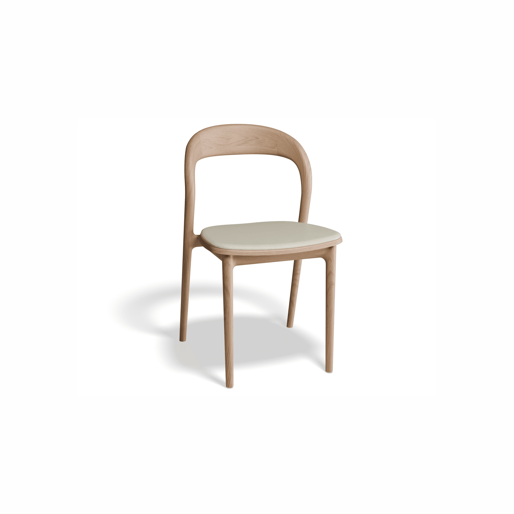 Mia Chair - Natural with Vegan Leather Seat Pad gallery detail image