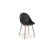 Pebble Chair Black Upholstered Vintage Seat - Sled Base - Black gallery detail image
