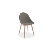 Pebble Fabric Dark Grey Upholstered Chair - Swivel Base - Black gallery detail image