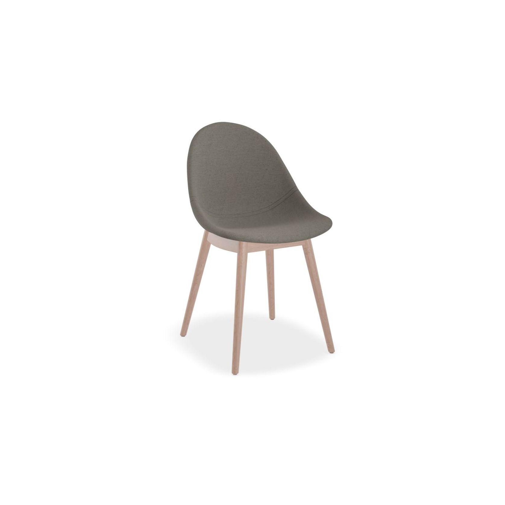 Pebble Fabric Dark Grey Upholstered Chair - 4 Post Base - White gallery detail image