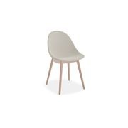 Pebble Fabric Light Grey Upholstered Chair - Swivel Base - Black gallery detail image
